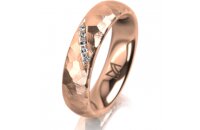 Ring 14 Karat Rotgold 5.0 mm diamantmatt 5 Brillanten G...