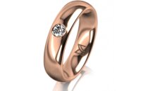 Ring 14 Karat Rotgold 5.0 mm poliert 1 Brillant G vs 0,110ct