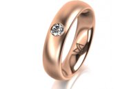 Ring 14 Karat Rotgold 5.0 mm l&auml;ngsmatt 1 Brillant G...
