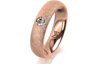 Ring 14 Karat Rotgold 5.0 mm kreismatt 1 Brillant G vs...
