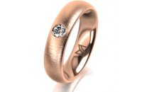 Ring 14 Karat Rotgold 5.0 mm sandmatt 1 Brillant G vs...