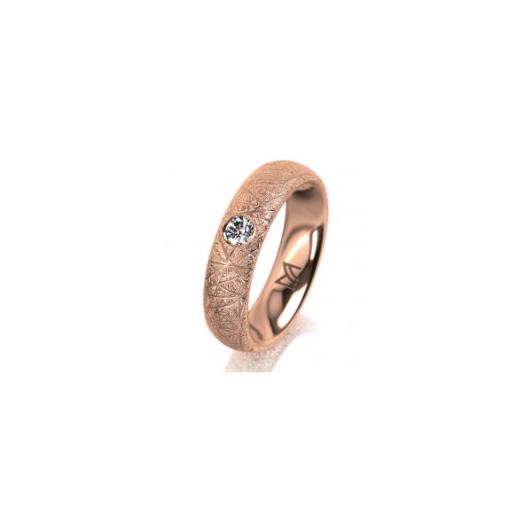 Ring 14 Karat Rotgold 5.0 mm kristallmatt 1 Brillant G vs 0,110ct