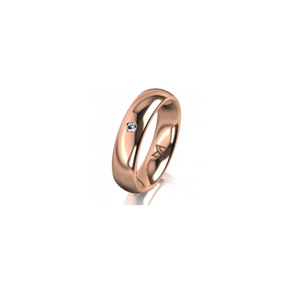Ring 18 Karat Rotgold 5.0 mm poliert 1 Brillant G vs 0,025ct