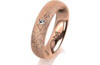 Ring 18 Karat Rotgold 5.0 mm kristallmatt 1 Brillant G vs...