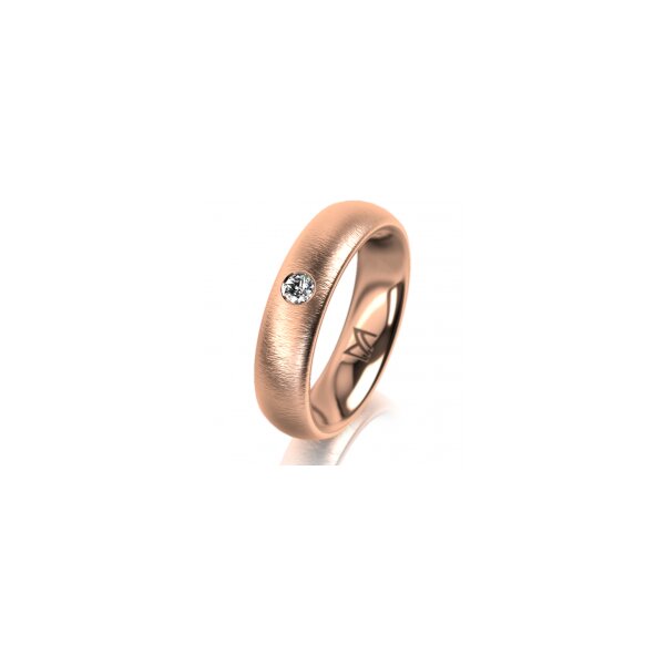 Ring 18 Karat Rotgold 5.0 mm sandmatt 1 Brillant G vs 0,065ct