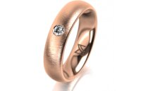 Ring 18 Karat Rotgold 5.0 mm sandmatt 1 Brillant G vs...