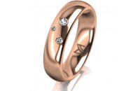 Ring 18 Karat Rotgold 5.0 mm poliert 3 Brillanten G vs...