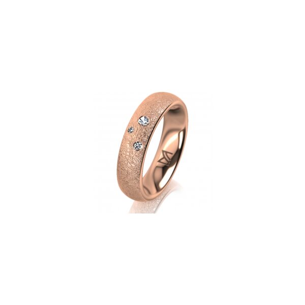 Ring 18 Karat Rotgold 5.0 mm kreismatt 3 Brillanten G vs Gesamt 0,040ct