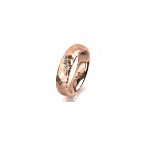 Ring 18 Karat Rotgold 5.0 mm diamantmatt 5 Brillanten G vs Gesamt 0,035ct