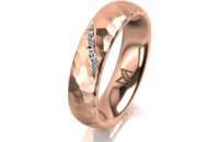 Ring 18 Karat Rotgold 5.0 mm diamantmatt 5 Brillanten G...