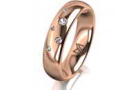 Ring 18 Karat Rotgold 5.0 mm poliert 5 Brillanten G vs...