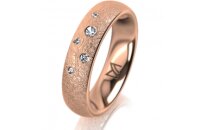 Ring 18 Karat Rotgold 5.0 mm kreismatt 5 Brillanten G vs...