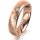 Ring 18 Karat Rotgold 5.0 mm sandmatt 5 Brillanten G vs Gesamt 0,055ct