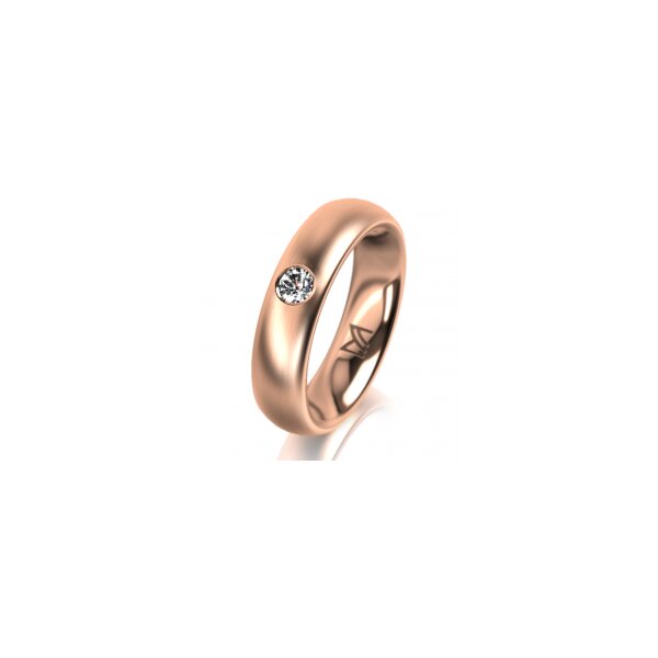 Ring 18 Karat Rotgold 5.0 mm l&auml;ngsmatt 1 Brillant G vs 0,110ct
