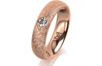 Ring 18 Karat Rotgold 5.0 mm kristallmatt 1 Brillant G vs...