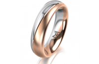 Ring 14 Karat Rot-/Weissgold 5.0 mm l&auml;ngsmatt