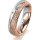 Ring 14 Karat Rot-/Weissgold 5.0 mm kristallmatt 3 Brillanten G vs Gesamt 0,040ct