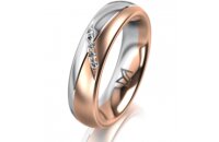 Ring 14 Karat Rot-/Weissgold 5.0 mm l&auml;ngsmatt 5...