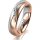Ring 14 Karat Rot-/Weissgold 5.0 mm l&auml;ngsmatt 5 Brillanten G vs Gesamt 0,035ct
