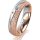 Ring 14 Karat Rot-/Weissgold 5.0 mm kreismatt 5 Brillanten G vs Gesamt 0,055ct