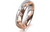 Ring 14 Karat Rot-/Weissgold 5.0 mm diamantmatt 5...