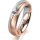 Ring 14 Karat Rot-/Weissgold 5.0 mm sandmatt 1 Brillant G vs 0,110ct