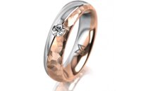Ring 14 Karat Rot-/Weissgold 5.0 mm diamantmatt 1...
