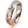 Ring 14 Karat Rot-/Weissgold 5.0 mm diamantmatt 1 Brillant G vs 0,110ct