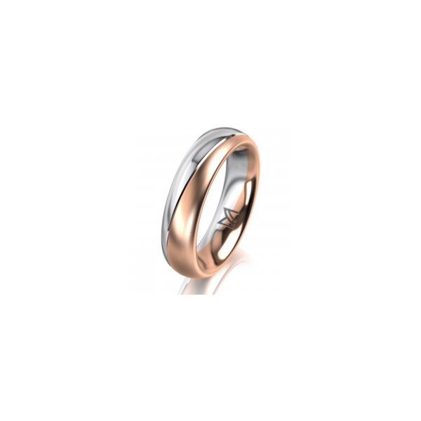 Ring 18 Karat Rot-/Weissgold 5.0 mm l&auml;ngsmatt