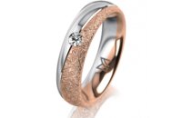 Ring 18 Karat Rot-/Weissgold 5.0 mm kristallmatt 1...