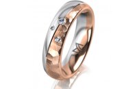 Ring 18 Karat Rot-/Weissgold 5.0 mm diamantmatt 3...
