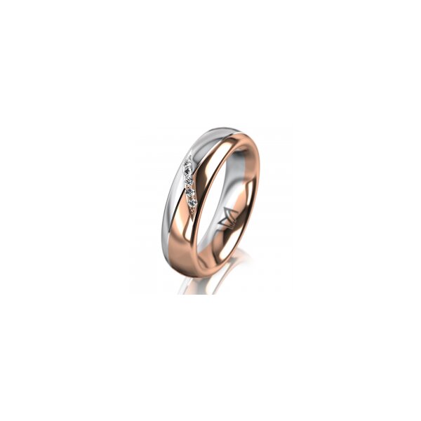 Ring 18 Karat Rot-/Weissgold 5.0 mm poliert 5 Brillanten G vs Gesamt 0,035ct