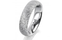 Ring 14 Karat Weissgold 5.0 mm kristallmatt