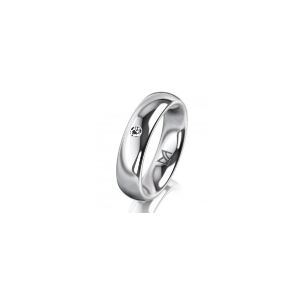 Ring 14 Karat Weissgold 5.0 mm poliert 1 Brillant G vs 0,025ct