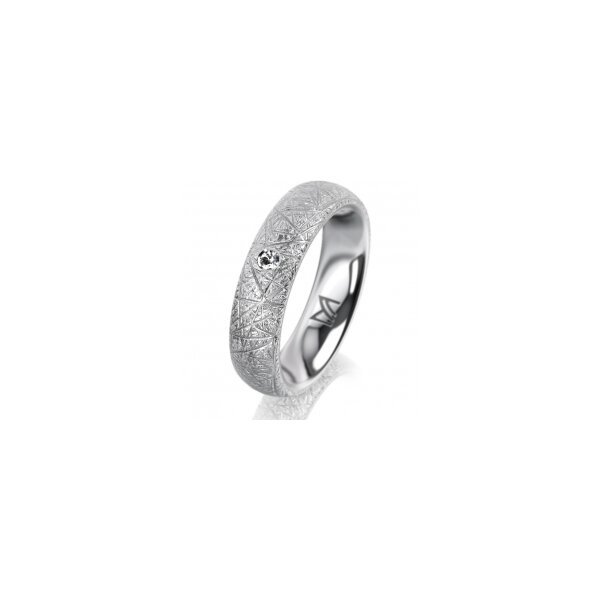 Ring 14 Karat Weissgold 5.0 mm kristallmatt 1 Brillant G vs 0,025ct