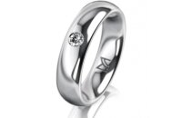 Ring 14 Karat Weissgold 5.0 mm poliert 1 Brillant G vs...