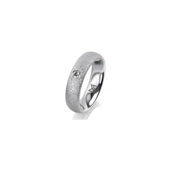 Ring 14 Karat Weissgold 5.0 mm kreismatt 1 Brillant G vs 0,065ct