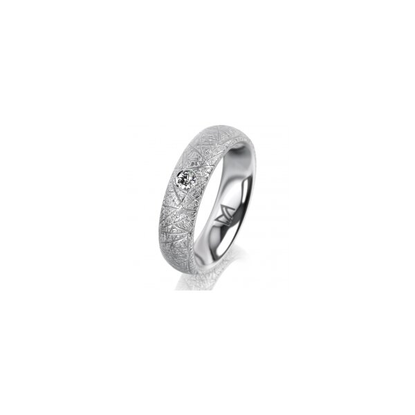 Ring 14 Karat Weissgold 5.0 mm kristallmatt 1 Brillant G vs 0,065ct