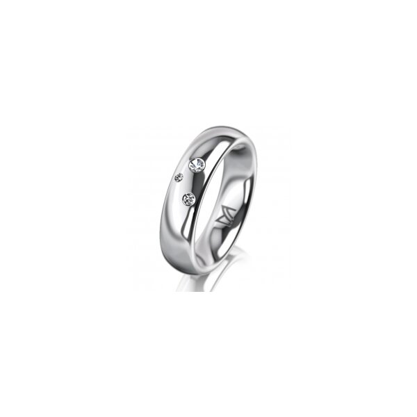 Ring 14 Karat Weissgold 5.0 mm poliert 3 Brillanten G vs Gesamt 0,040ct