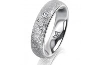 Ring 14 Karat Weissgold 5.0 mm kristallmatt 3 Brillanten...