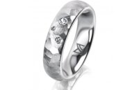 Ring 14 Karat Weissgold 5.0 mm diamantmatt 3 Brillanten G...