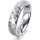 Ring 14 Karat Weissgold 5.0 mm diamantmatt 3 Brillanten G vs Gesamt 0,040ct