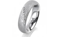 Ring 14 Karat Weissgold 5.0 mm kreismatt 5 Brillanten G...