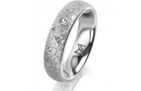 Ring 14 Karat Weissgold 5.0 mm kristallmatt 5 Brillanten...