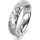 Ring 14 Karat Weissgold 5.0 mm diamantmatt 5 Brillanten G vs Gesamt 0,055ct