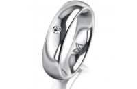 Ring 18 Karat Weissgold 5.0 mm poliert 1 Brillant G vs...
