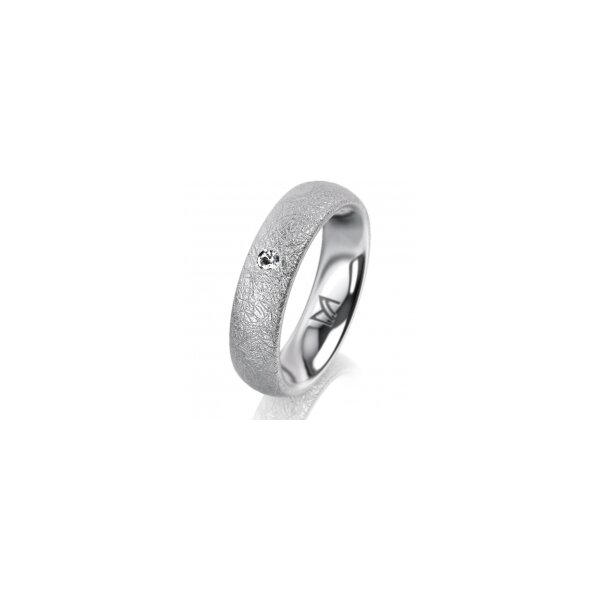 Ring 18 Karat Weissgold 5.0 mm kreismatt 1 Brillant G vs 0,025ct