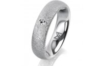 Ring 18 Karat Weissgold 5.0 mm kreismatt 1 Brillant G vs...