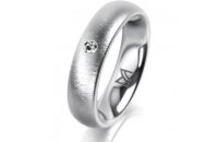 Ring 18 Karat Weissgold 5.0 mm sandmatt 1 Brillant G vs...
