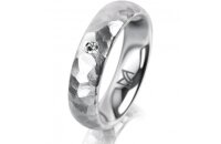 Ring 18 Karat Weissgold 5.0 mm diamantmatt 1 Brillant G...